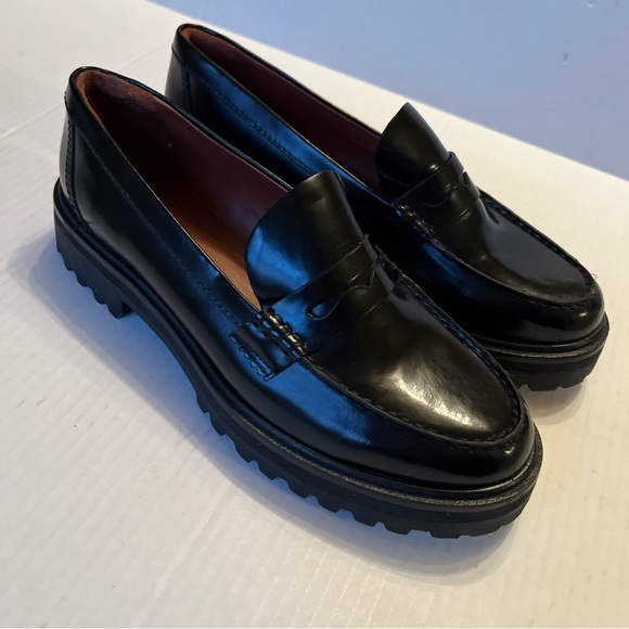 Reformation Agathea Sz 9 Chunky Loafers In Black NWOB - Picture 9 of 9